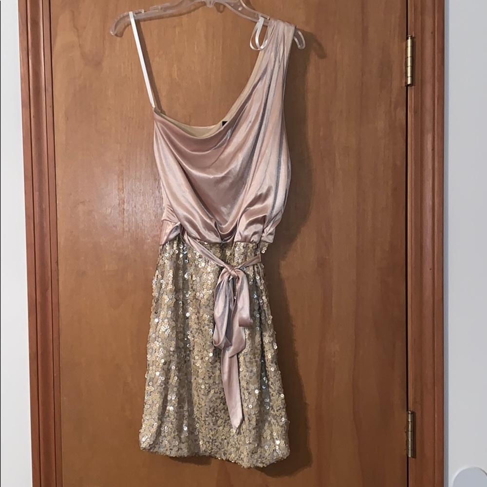 Gold Semi-Formal One Shoulder Dress